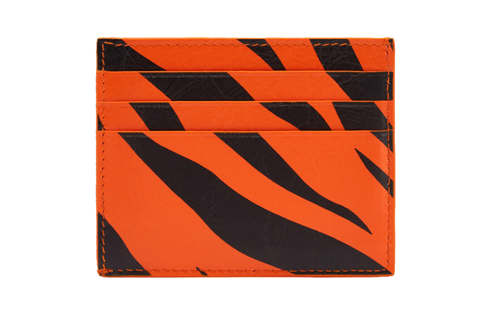 Balenciaga Sheepskin Card Holder Unisex Orange