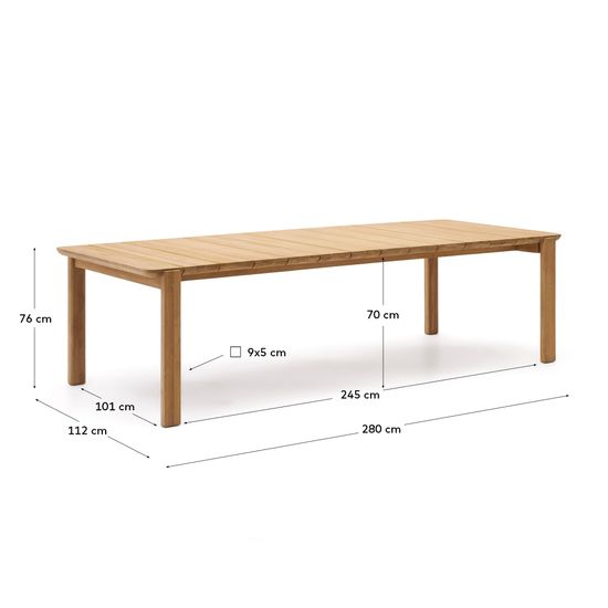 Стол Icaro из массива тикового дерева, 280 x 112 см, 100% FSC Испания La Forma