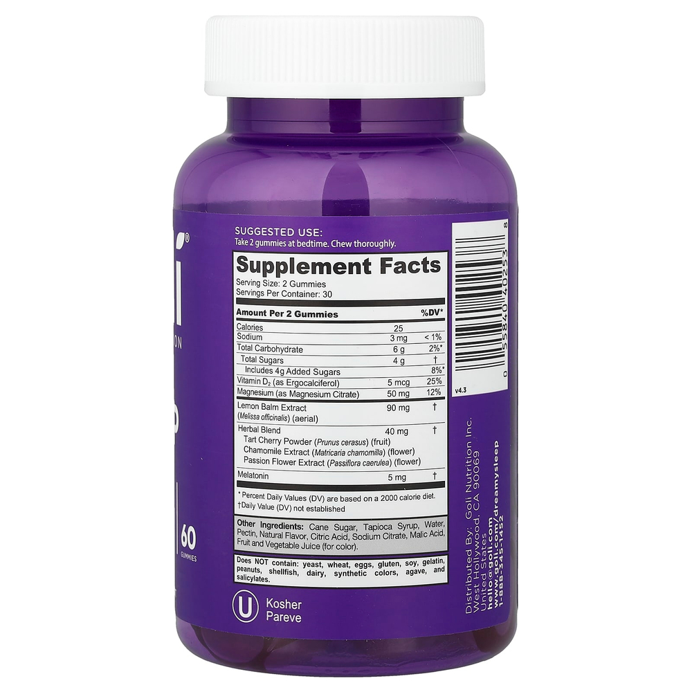 Goli Nutrition, Dreamy, жевательные таблетки для сна, 60 жевательных таблеток