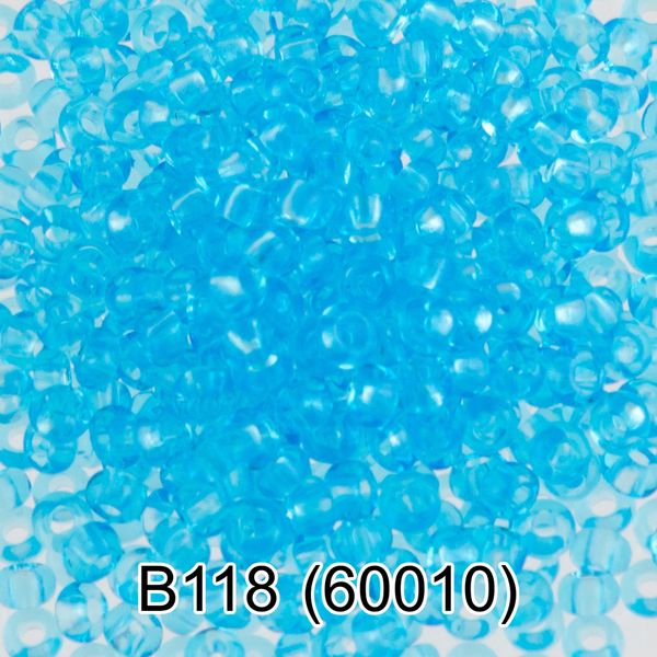 Бисер Gamma 10/0 (2.3 мм), 50 г, B118 голубой, 60010, круглый 2