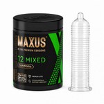 Презервативы гладкие, тонкие и с текстурой MAXUS Mixed X-Edition, микс 3 видов, 12 шт.