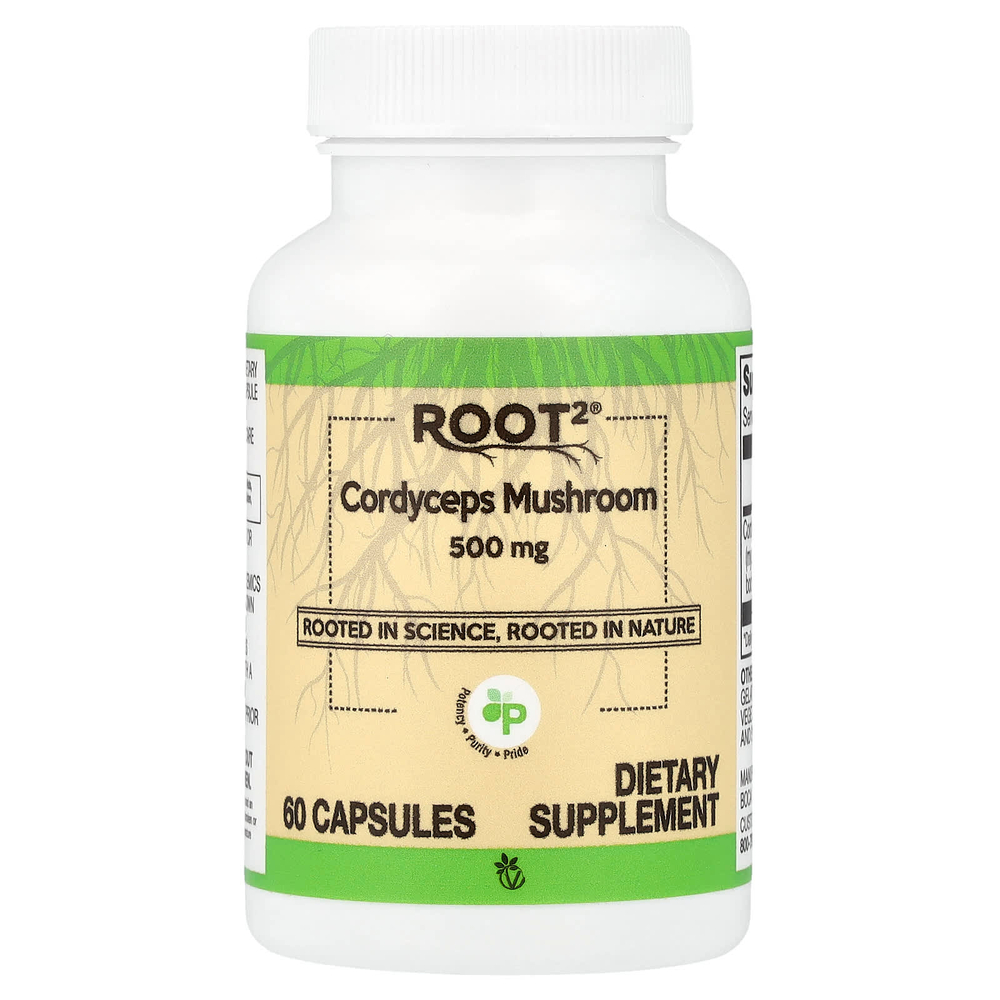 Vitacost, Root2®, гриб кордицепс, 500 мг, 60 капсул