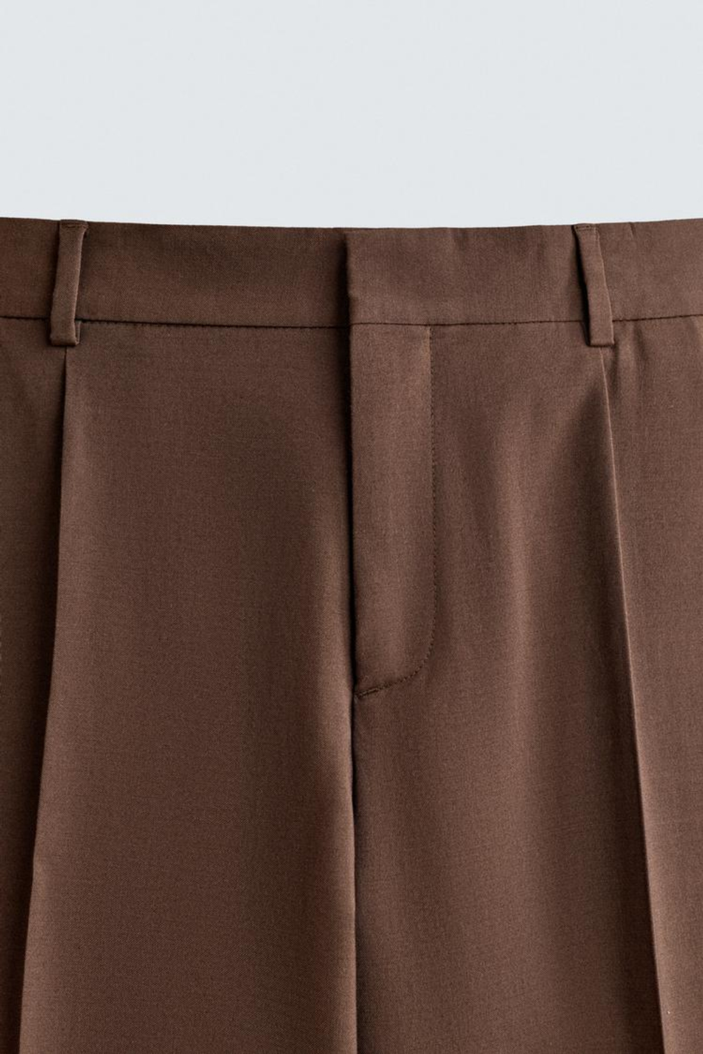 ZARA КОСТЮМНЫЕ БРЮКИ REGULAR FIT, КОРИЧНЕВЫЙ