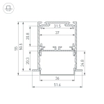 Профиль SL-LINIA52-3L-F-2000 ANOD BLACK (Arlight, Алюминий)