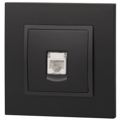 Розетка ЭРА Elegance 14-3107-05 информационная RJ45 IP20 антрацит | Эра Elegance
