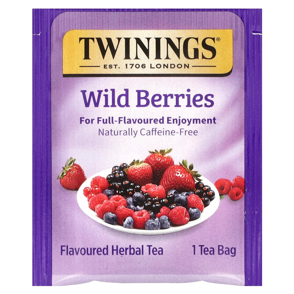 Twinings, Ароматизированный травяной чай, лесные ягоды, без кофеина, 20 чайных пакетиков, 40 г (1,41 унции)