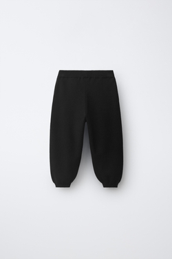 ZARA ТРИКОТАЖНЫЕ БРЮКИ-ДЖОГГЕРЫ, ЧЕРНЫЙ