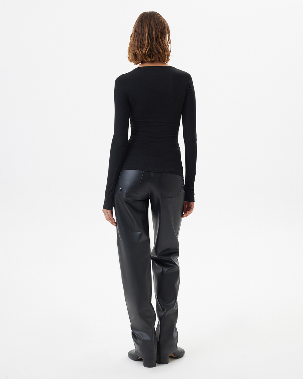 BLACK DRAPPED TOP