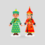 Большие стойки "Тувинский костюм"