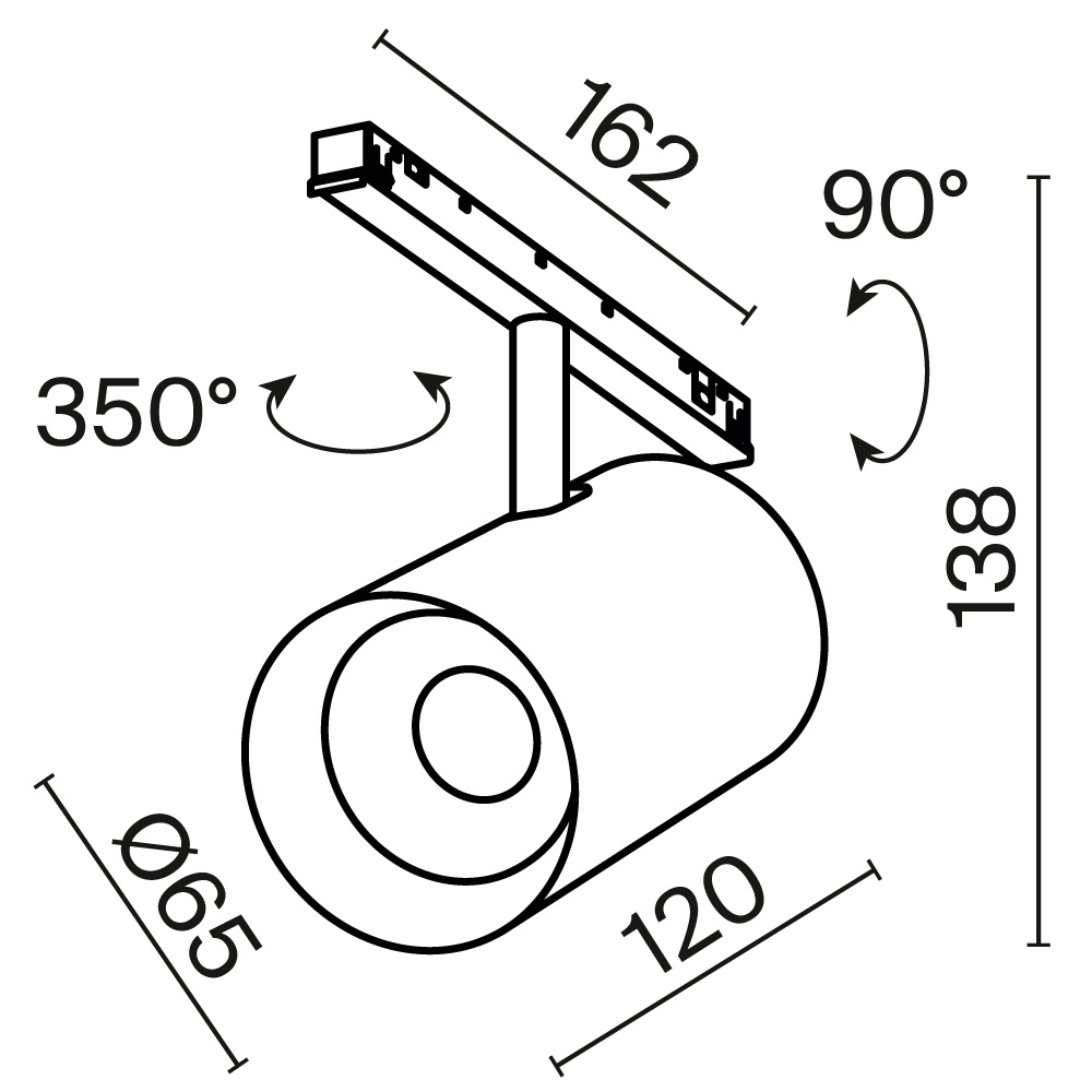 Трековый светильник Technical TR243-4-18WTW-DD2-B