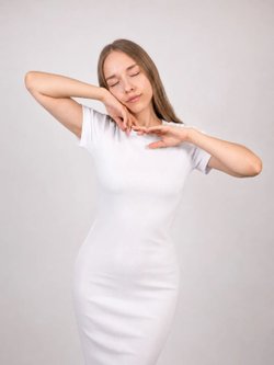 Платье лапша рукав 1/4 белое 40-44