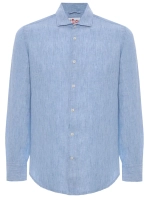 Рубашка Saint Barth Pamplona denim голубой лён