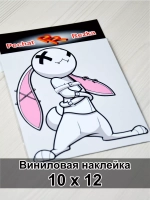 Наклейка - Заяц псих