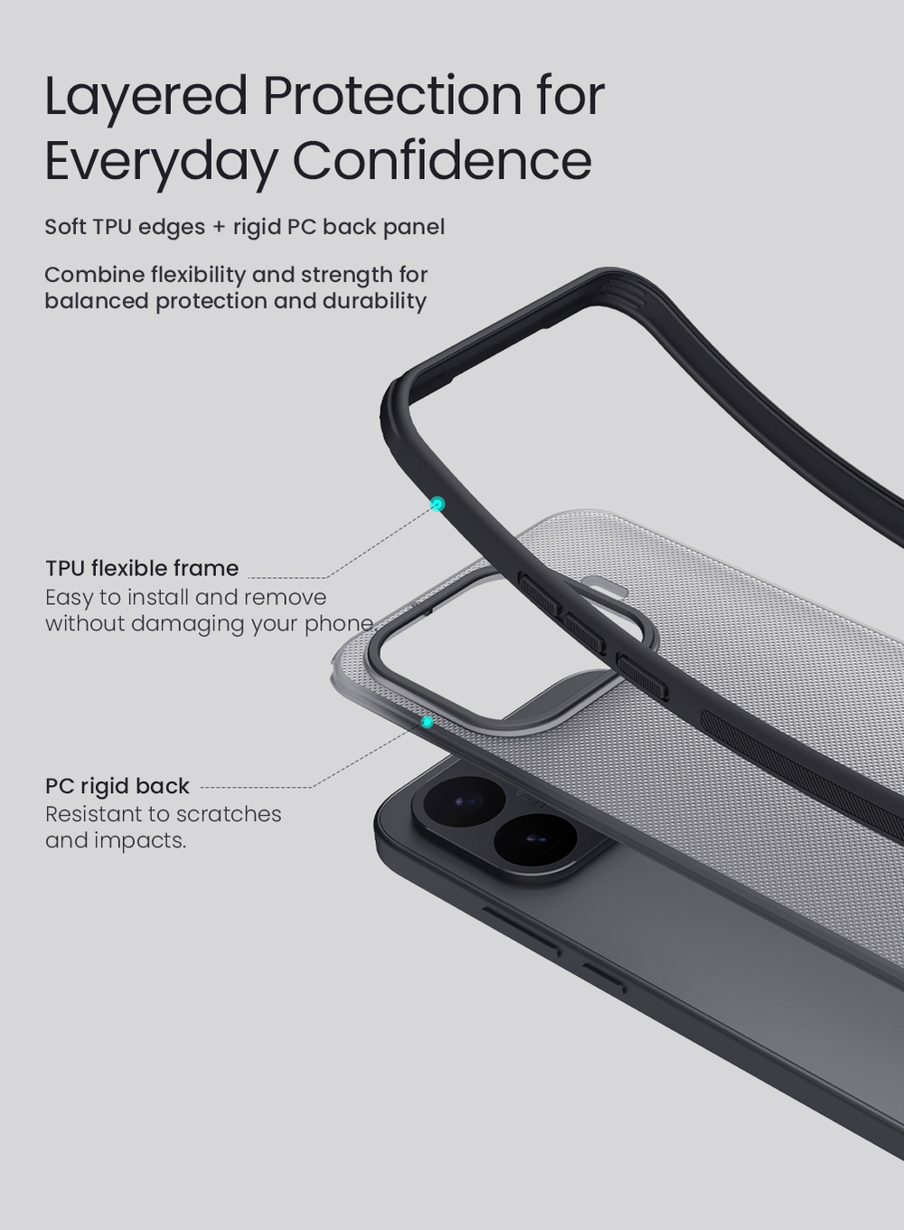 Чехол для смартфона Xiaomi 17T, серия Super Frosted Shield Pro (Clear version) прозрачный тонированный от Nillkin