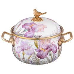 КАСТРЮЛЯ ЭМАЛИРОВАННАЯ LEFARD С КРЫШКОЙ, СЕРИЯ IRISES, 2,1Л, ДИА.16СМ ПОДХОДИТ ДЛЯ ИНД. ПЛИТ
