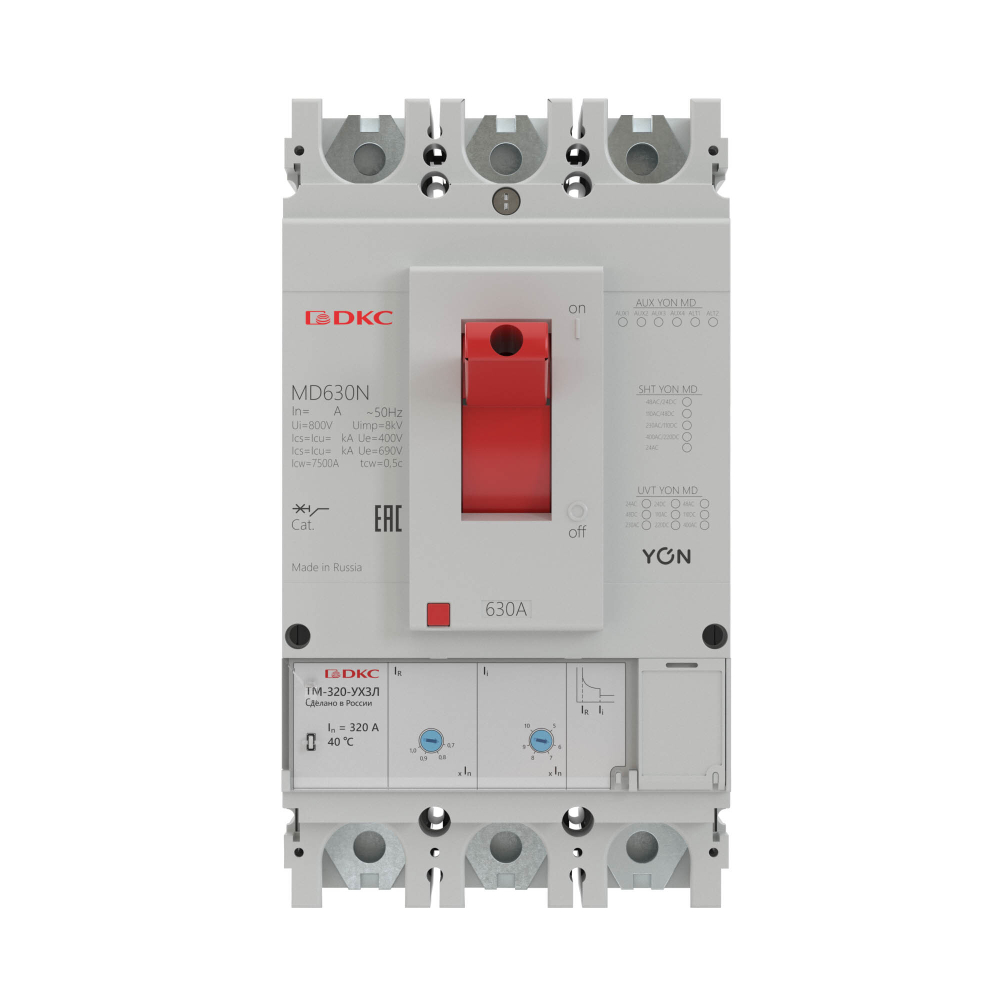 Авт. выкл. YON MD630H-MR2 3P 630А 65kA Ir 0.4…1xIn Isd 1.5…10xIn