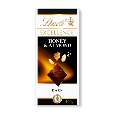 Шоколад темный Lindt EXCELLENCE Honey Almond Мед Миндаль , 100 г (Из Финляндии)