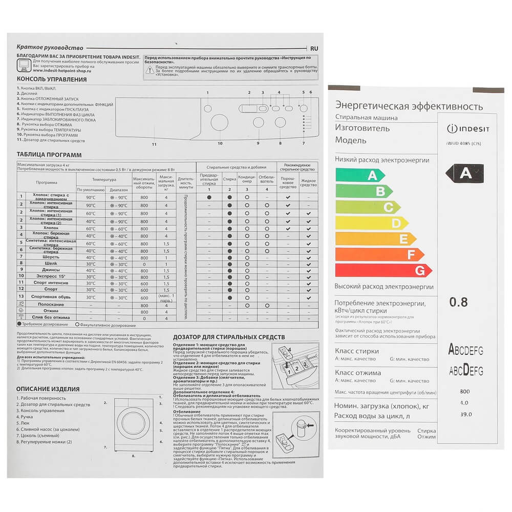 Стиральная машина Indesit IWUD 4085 CIS