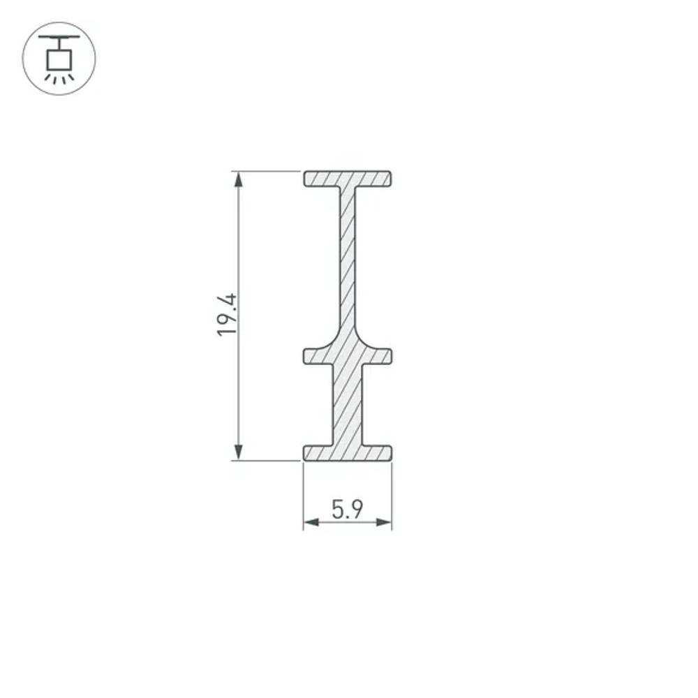 Профиль-держатель FOLED-RAIL-2000 (Arlight, Алюминий) 025232