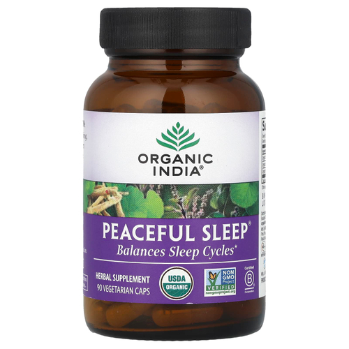 Organic India, Peaceful Sleep®, 90 вегетарианских капсул