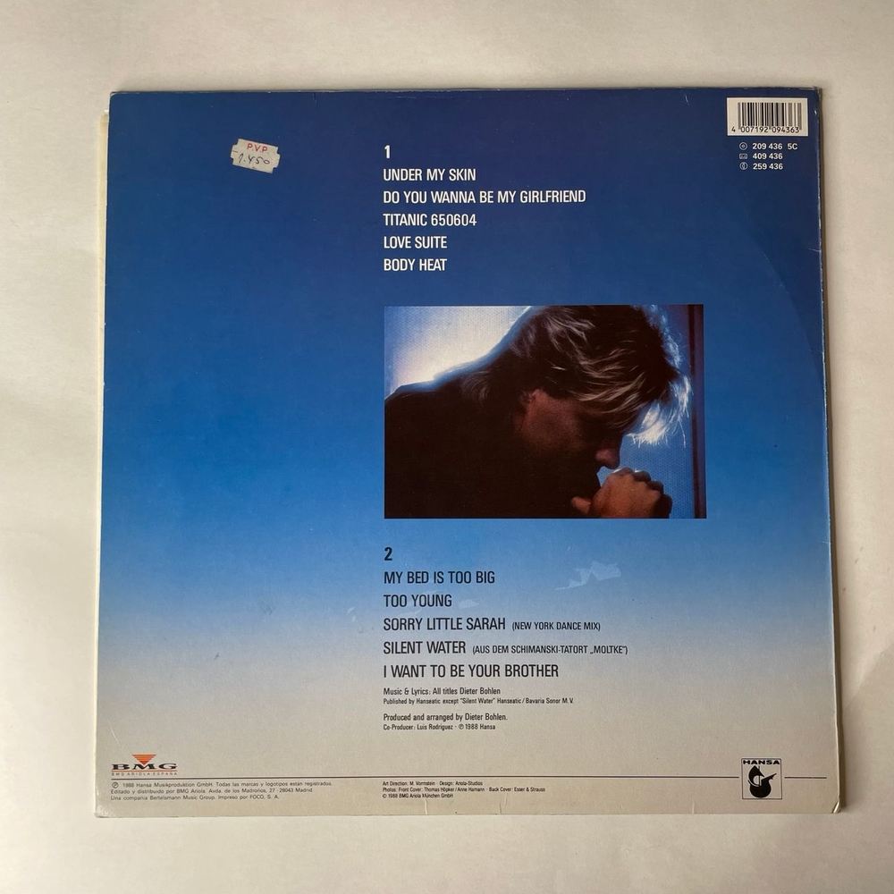 Винтажная виниловая пластинка LP Blue System Body Heat (Германия 1988)
