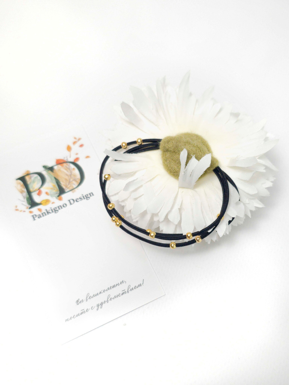 Резинка для волос Pankigno Design с цветком хризантемы