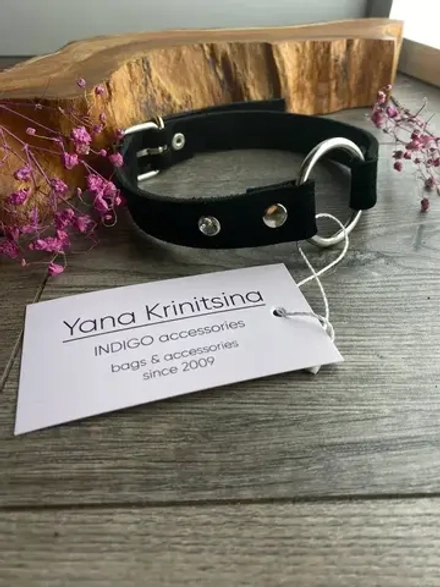 Чокер Indigo нат. кожа, китти, черный