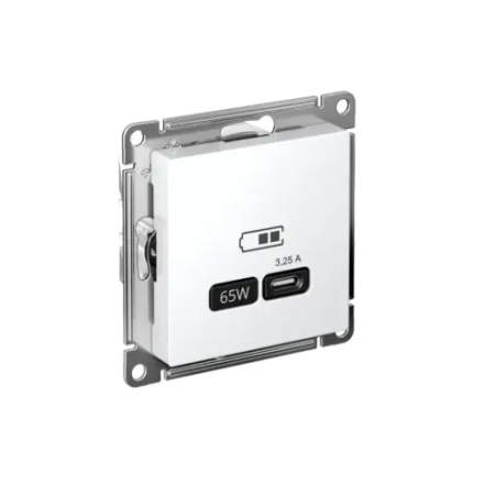 ATLASDESIGN USB РОЗЕТКА тип-С 65Вт высокоскор.заряд. QC, PD, механизм, ЛОТОС