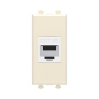 Компьютерная розетка RJ-45 без шторки модульная, кат.5е, "Avanti", "Ванильная дымка", 1 модуль