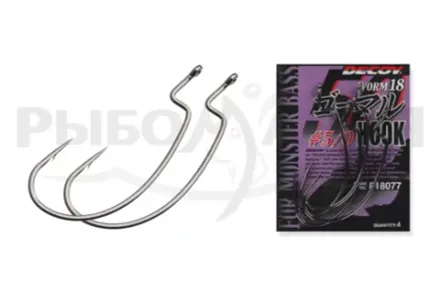 Крючок Decoy офсетный Worm 18 #6/0 (4 шт.)