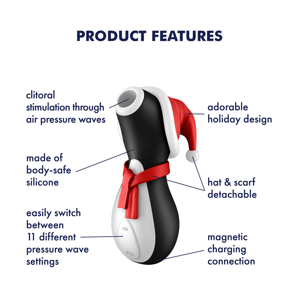 Satisfyer Pro Penguin Holiday Edition - Вакуум-волновой бесконтактный стимулятор клитора, ЛИМИТКА