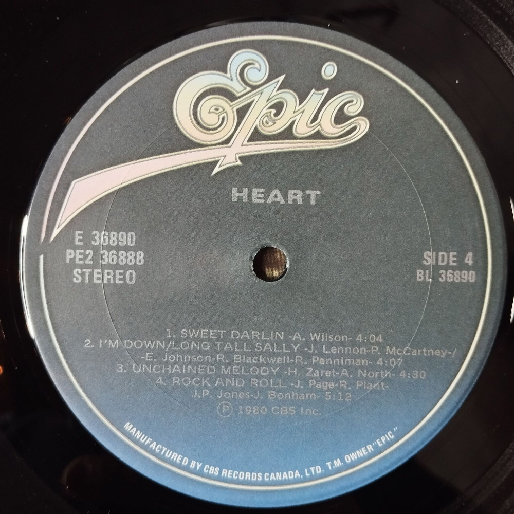 Винтажная виниловая пластинка LP Heart Greatest Hits Live (USA 1980)