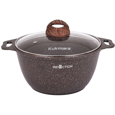 Кастрюля 2л со стекл. крышкой, АП линия «Granit Ultra Induction» (red)