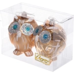 Елочные игрушки «Brilliant Owl» 8 см (набор 2 шт), Золото