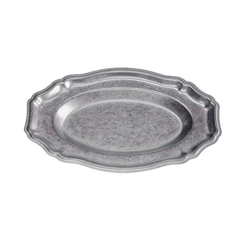 Поднос овальный с рельефом 40x26 см h 2,7 см, нерж. сталь, Antique Metal