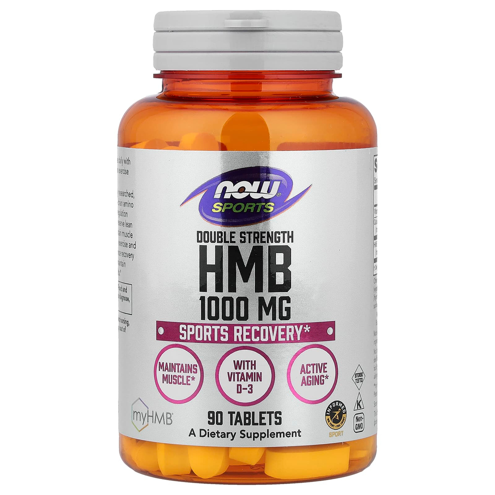 NOW Foods, Sports, HMB с витамином D3, 90 таблеток (1000 мг в 1 таблетке)