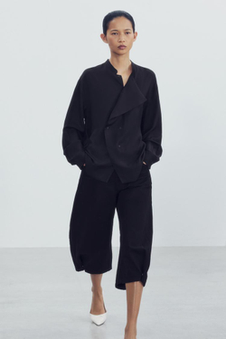 ZARA РУБАШКА НА ЗАПАХ — ZW COLLECTION, ЧЕРНЫЙ