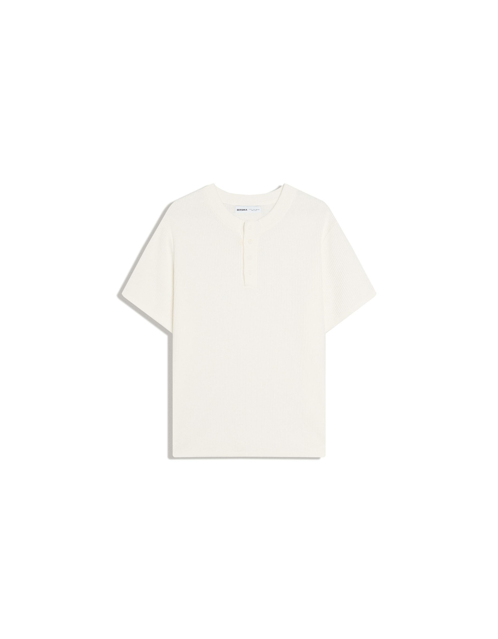 Мужская футболка-хенли с коротким рукавом - BERSHKA