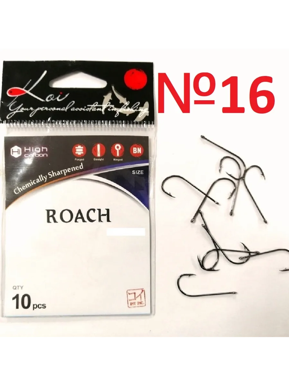 Крючок KOI "ROACH", размер 16 (INT), цвет BN