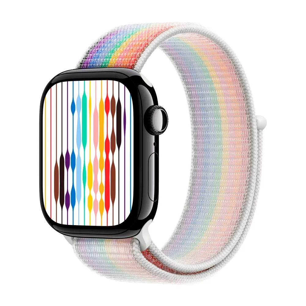 Умные часы Apple Watch Series 11 GPS, 42mm, Jet Black Aluminium Case with Pride Edition Sport Loop