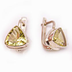 Серьги серебро 925° — Цитрин