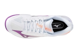 Женские Кроссовки теннисные Mizuno Wave Exceed Court AC - white/dahlia/lava orange