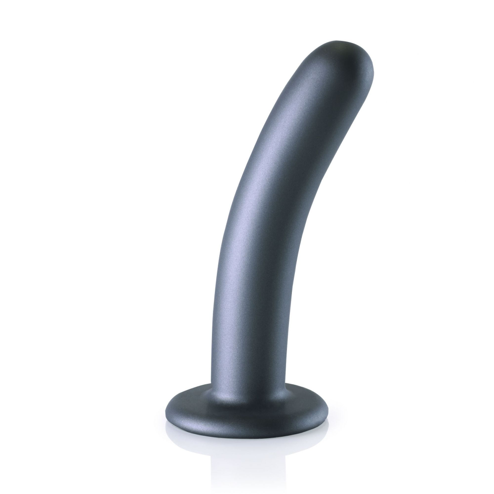 Серый фаллоимитатор Smooth G-Spot - 15 см. (Цвет: серый)