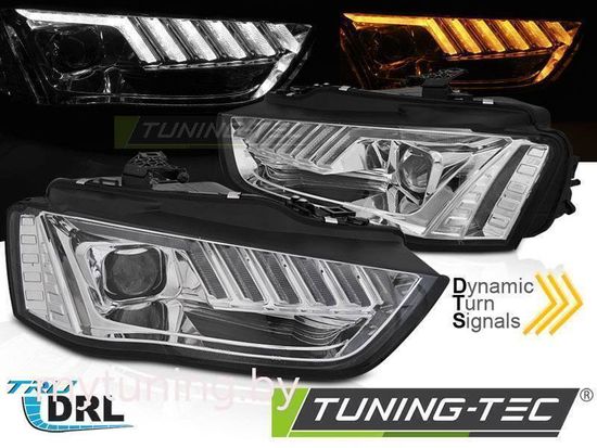 Передние фары XENON HEADLIGHTS LED CHROME SEQ для AUDI A4 B8 12-15