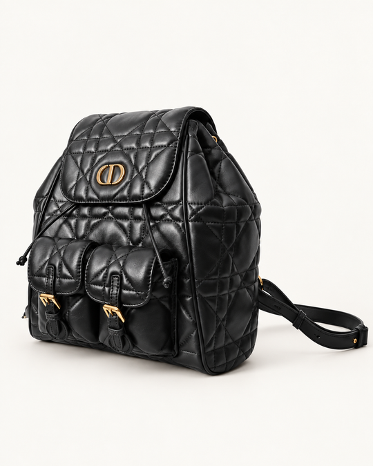 Женский рюкзак Dior Caro — чёрный, 23 см