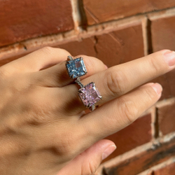Серебряное кольцо с розовым фабулитом (Fancy Pink)