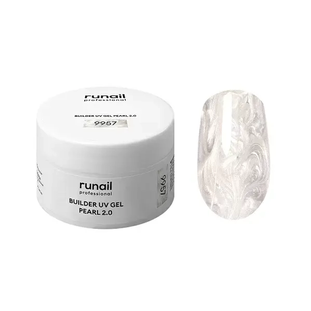 Гель жемчужный BUILDER UV GEL PEARL 2.0 RuNail, 15г №9957