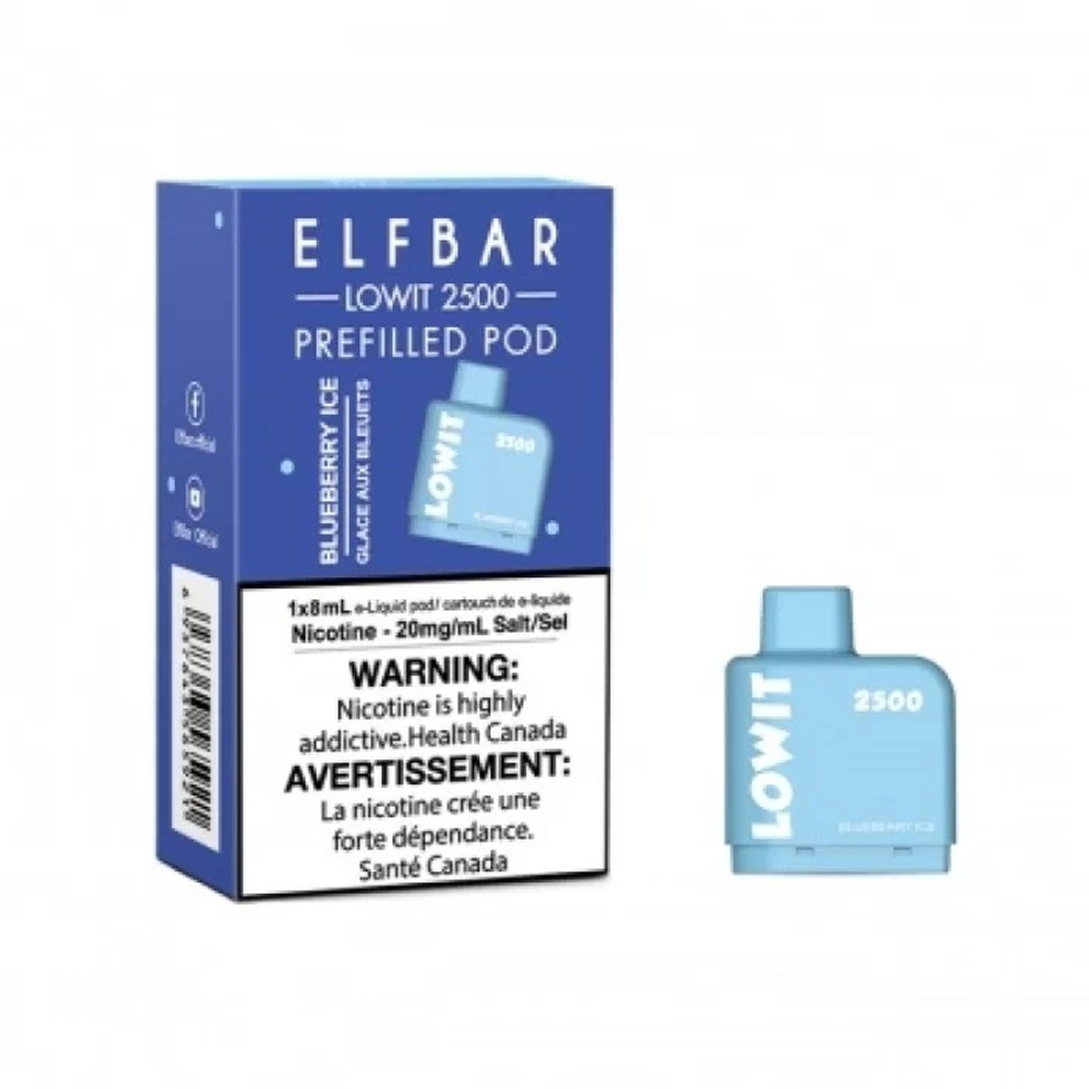 Картриджи Elf bar LOWIT 2500 Blueberry ice Черника-лёд купить в Москве с доставкой по России