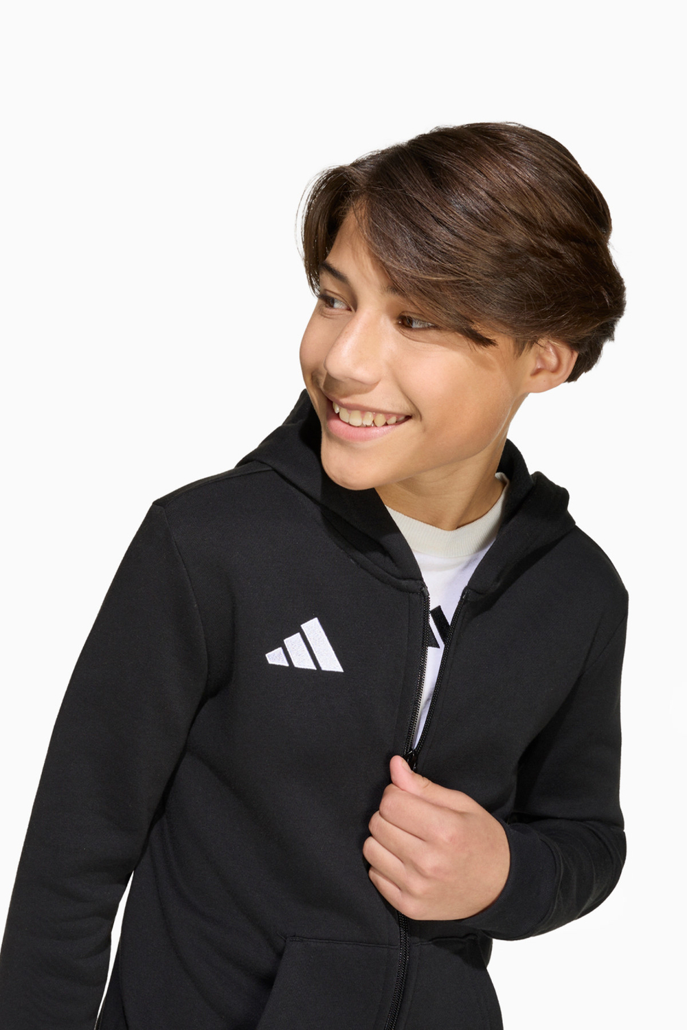 Кофта adidas Entrada 26 Sweat Full-Zip Junior - черный
