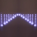 Гирлянда для дома БАХРОМА 2,5м*1/0,1м 136 ламп LED, с насадками Снежинка, 8 реж, IP-20, Белый (возможность соединения)
